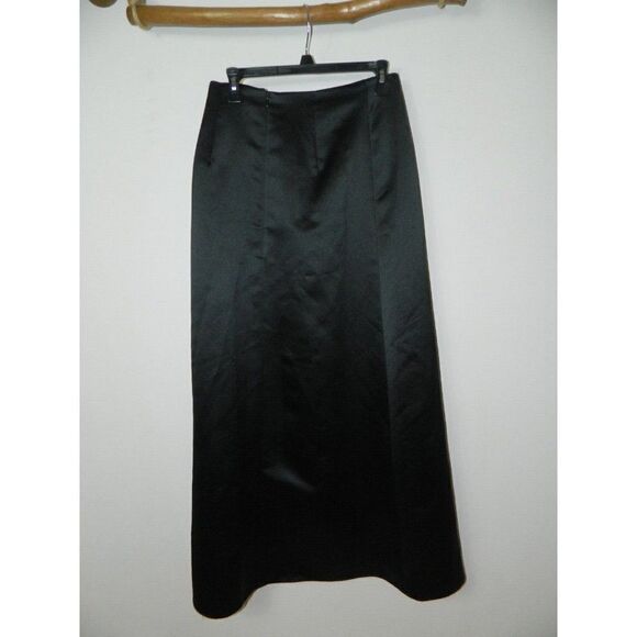 Jessica McClintock Collections Skirt Black‎ Satin '90s Y2K Maxi Skirt Size 8 - Picture 4 of 7